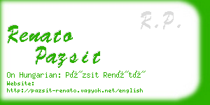 renato pazsit business card
